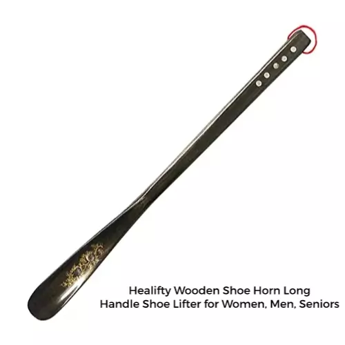 Healifty Wooden Shoe Horn Long Handle Shoe Lifter for Women Men Seniors
