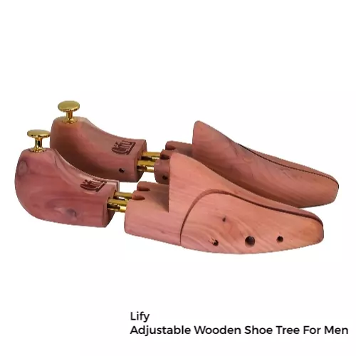 Lify wooden Shoe Tree for Men Wood Wooden Shoe Shaper Fresh Adjustable Twin Tube 1 Pair
